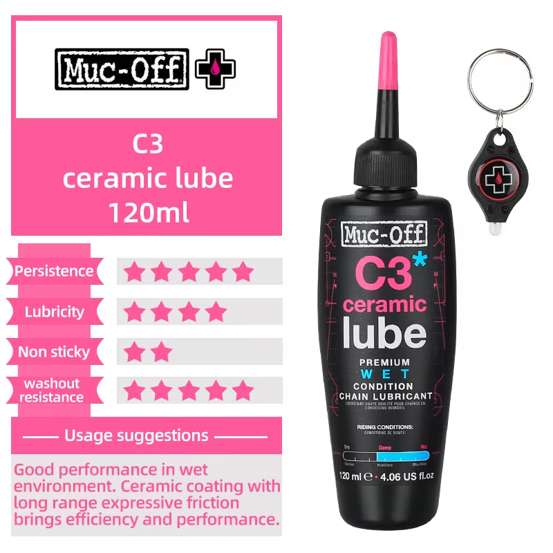 Muc-Off Bicycle Chain Lubricant Ceramic Wax / Dry / Hydro Dynamic Chain Lube Long Lasting Oil Bike Gear Lubricant Lube 50/120Ml
