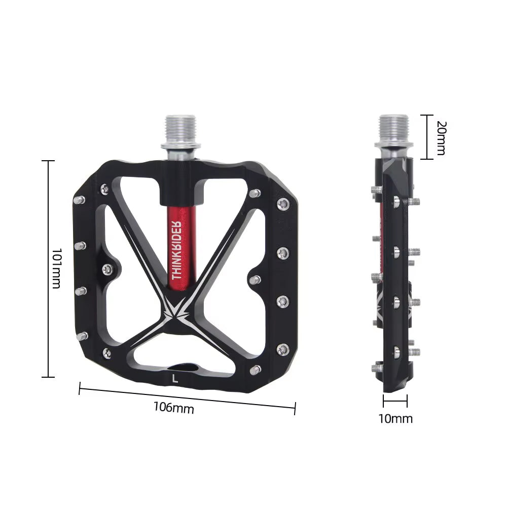 Thinkrider Flat Bike Pedals MTB Road 3 Sealed Bearings Bicycle Pedals Mountain Bike Pedals Wide Platform Accessories Part