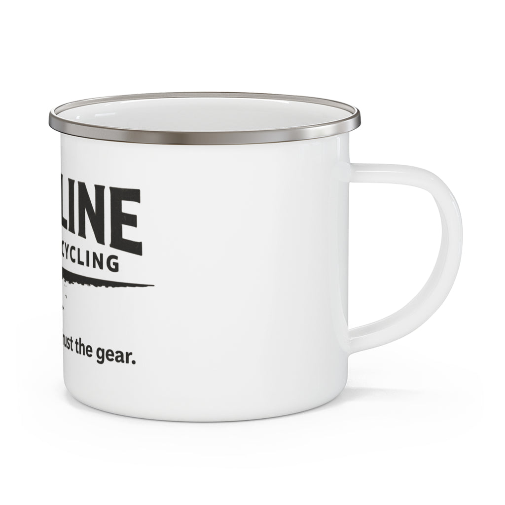 Dustline Cycling Enamel Camping Mug — "Respect the ride. Trust the gear."
