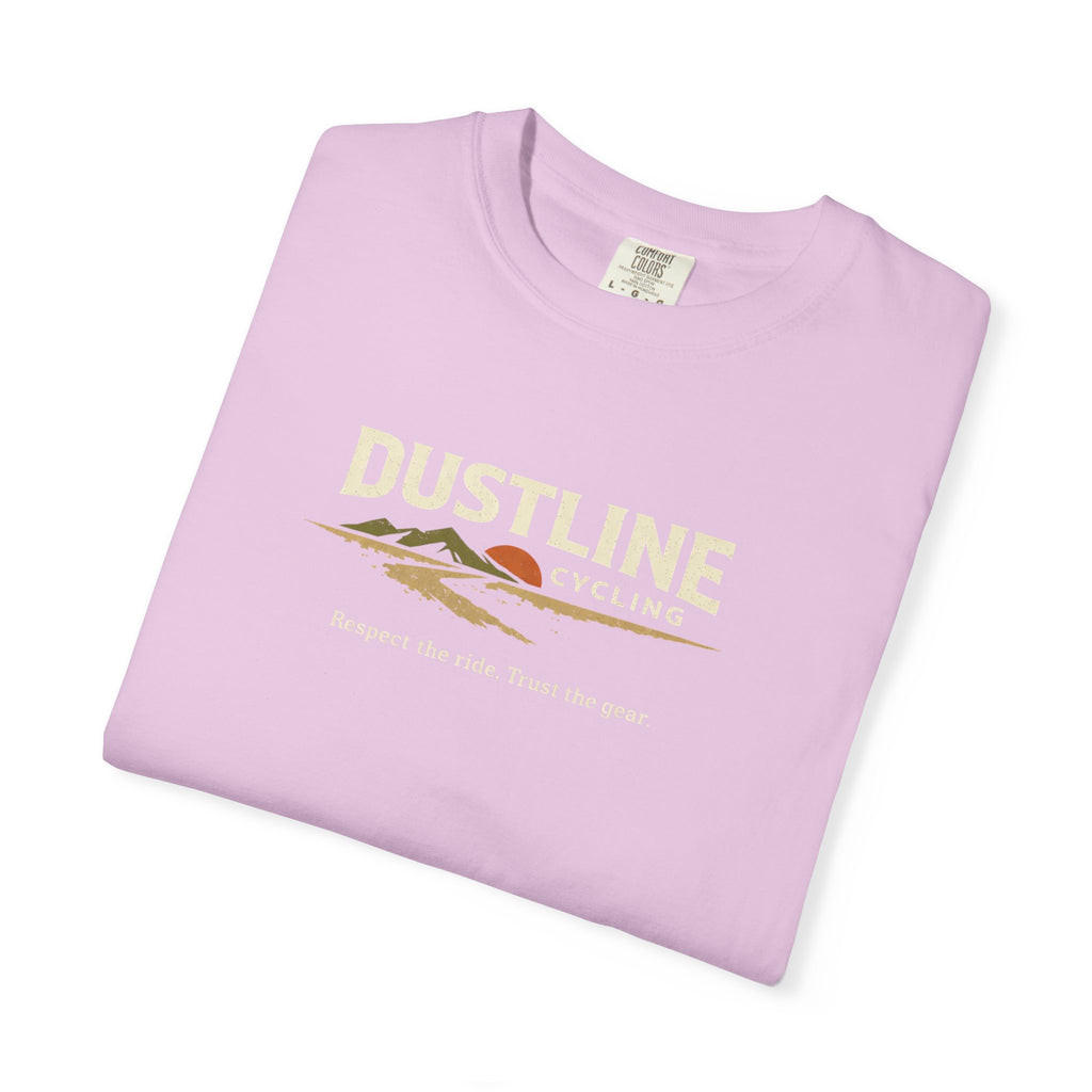 Dustline Cycling T-Shirt — Mountain Ride Graphic Tee ("Respect the ride. Trust the gear.")