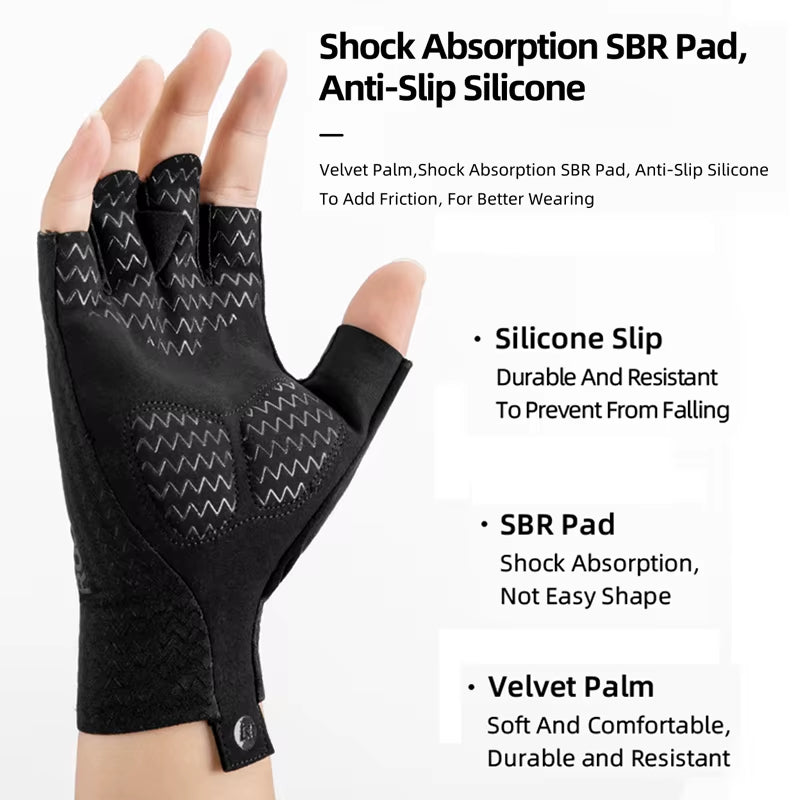Cycling Gloves Autumn Spring MTB Bike Gloves SBR Pad Half Finger Bicycle Goves Men Women Breathable Shockproof Gloves