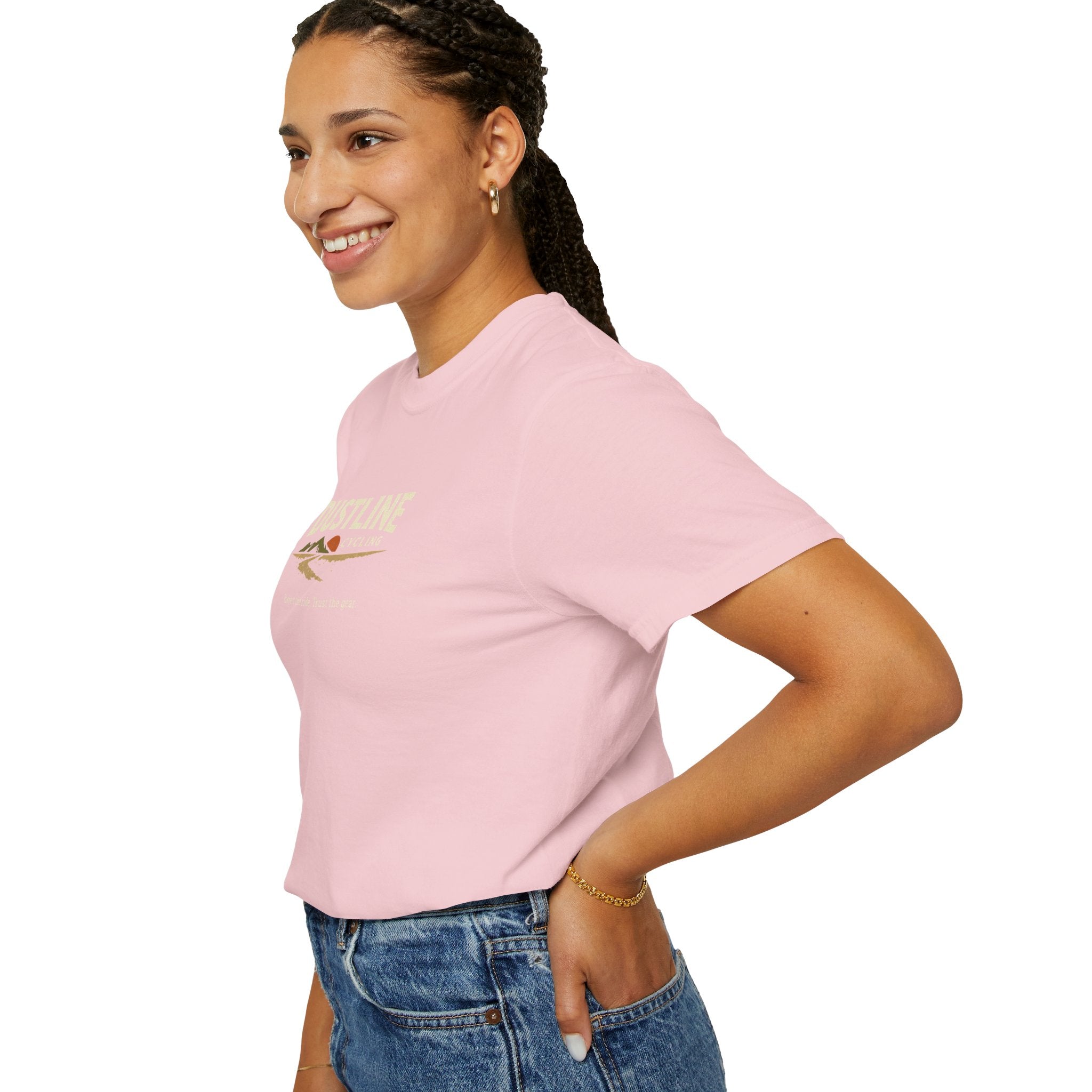 Dustline Cycling T-Shirt — Mountain Ride Graphic Tee ("Respect the ride. Trust the gear.")
