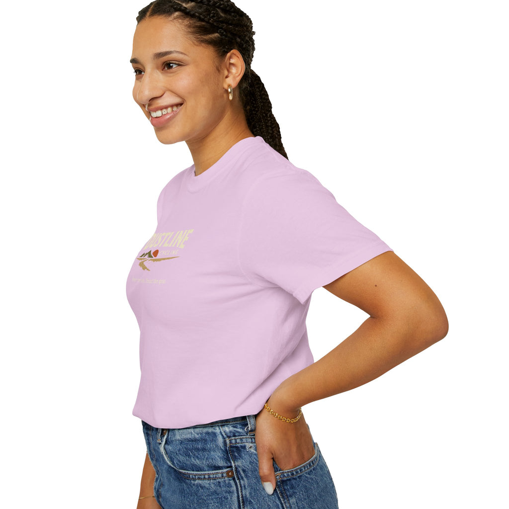 Dustline Cycling T-Shirt — Mountain Ride Graphic Tee ("Respect the ride. Trust the gear.")