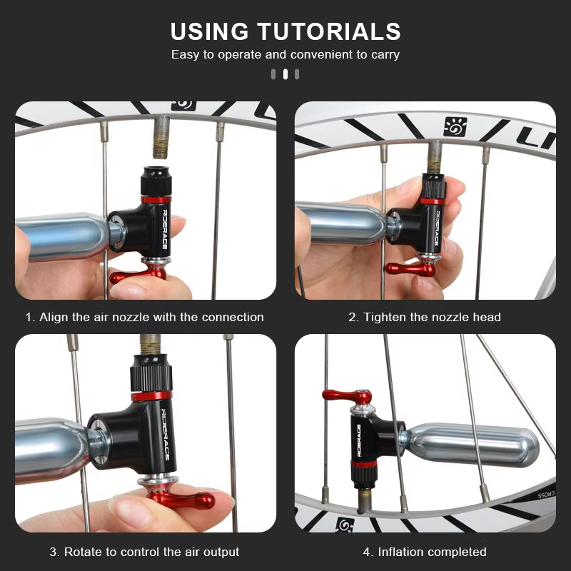 Bicycle CO2 Pump Mini Portable Hand Cycling Tire Tube Inflator Aluminum Alloy Bike Air Pump Schrader Presta Valve AV FV