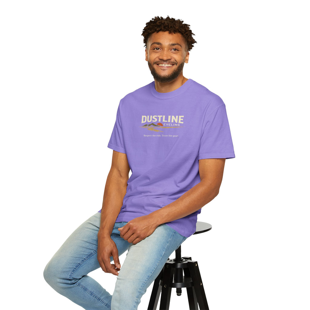 Dustline Cycling T-Shirt — Mountain Ride Graphic Tee ("Respect the ride. Trust the gear.")