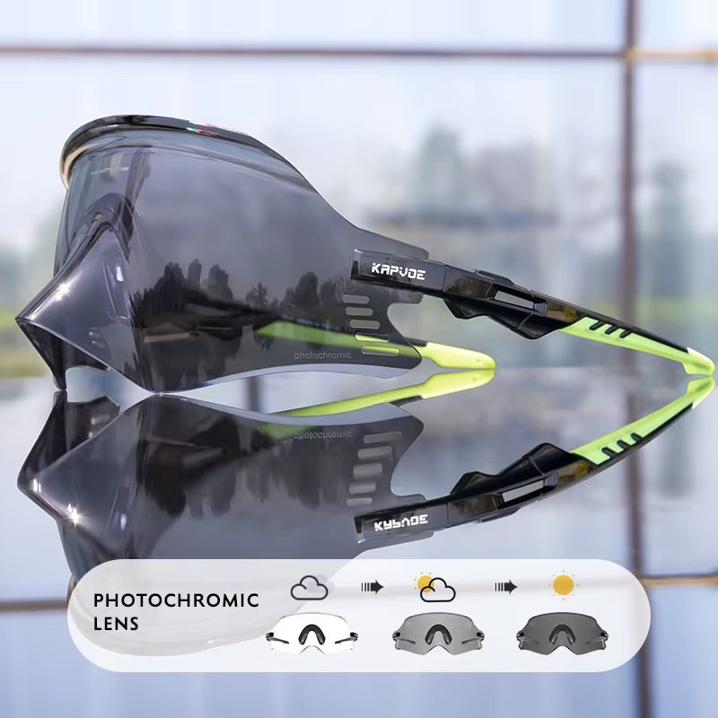 KAPOVE Photochromic Mountains Sports Road Cycling Sunglasses UV400 Cycling Eyewear Men Women Bicycle Riding Driving Glasses