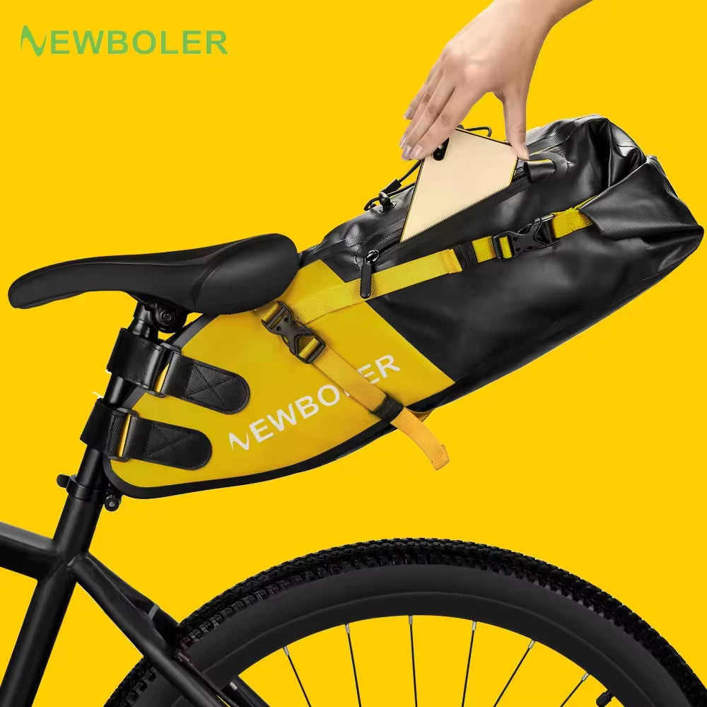 Bike Bag Waterproof 13L Large Capacity Bicycle Saddle Bag Cycling Foldable Tail Rear Bag MTB Road Trunk Bikepacking