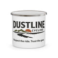 Dustline Cycling Enamel Camping Mug — "Respect the ride. Trust the gear."