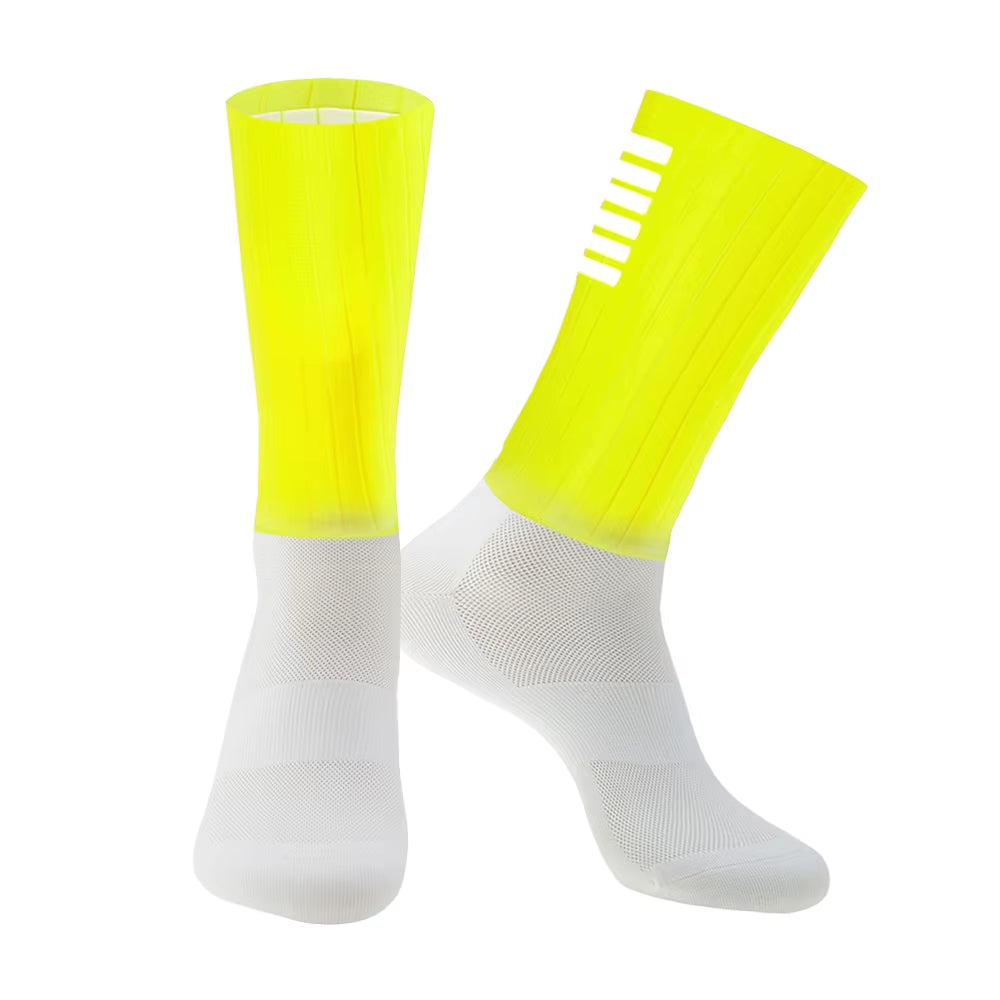 anti Slip Silicone Aero Socks Cycling Socks Men Bicycle Sport Running Bike Socks