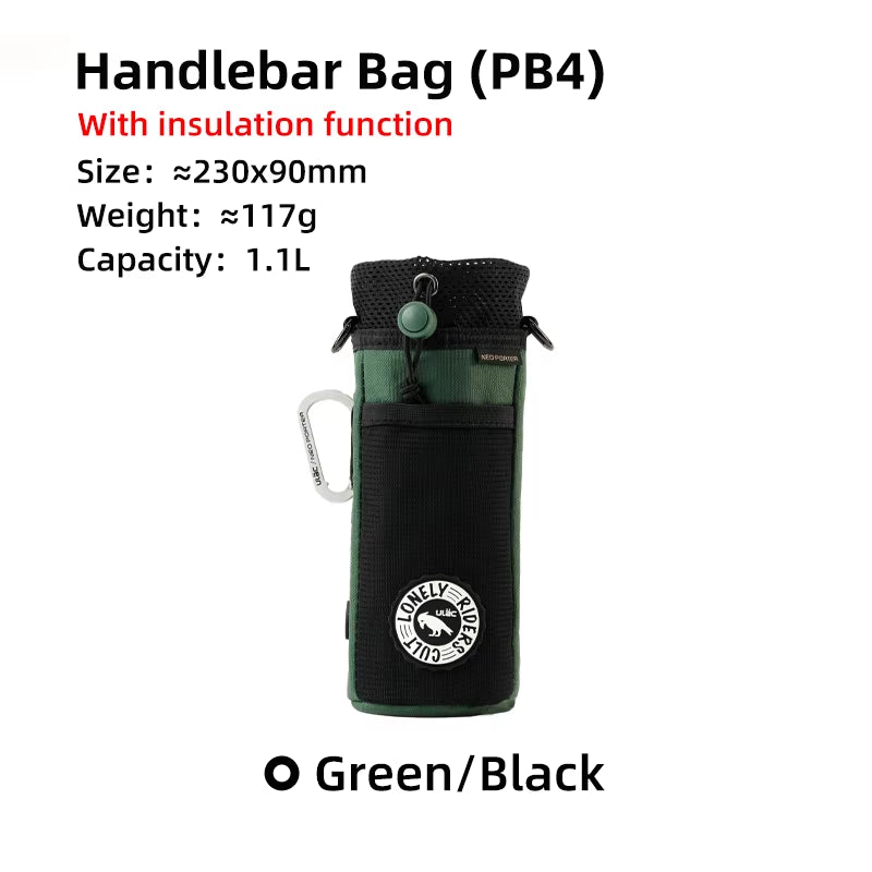 C-HOLD Bike Handlebar Stem Bag Water Bottle Bicycle Bag Snack Storage Bikepacking Touring Commuting Insulated Kettle Pouch