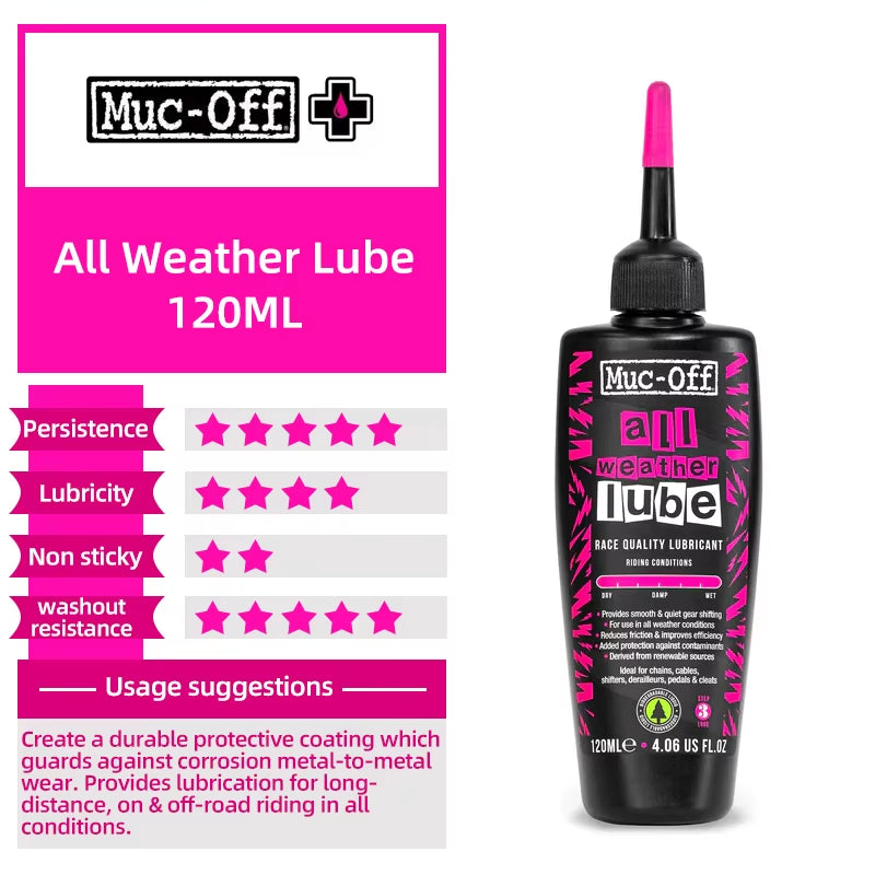 Muc-Off Bicycle Chain Lubricant Ceramic Wax / Dry / Hydro Dynamic Chain Lube Long Lasting Oil Bike Gear Lubricant Lube 50/120Ml