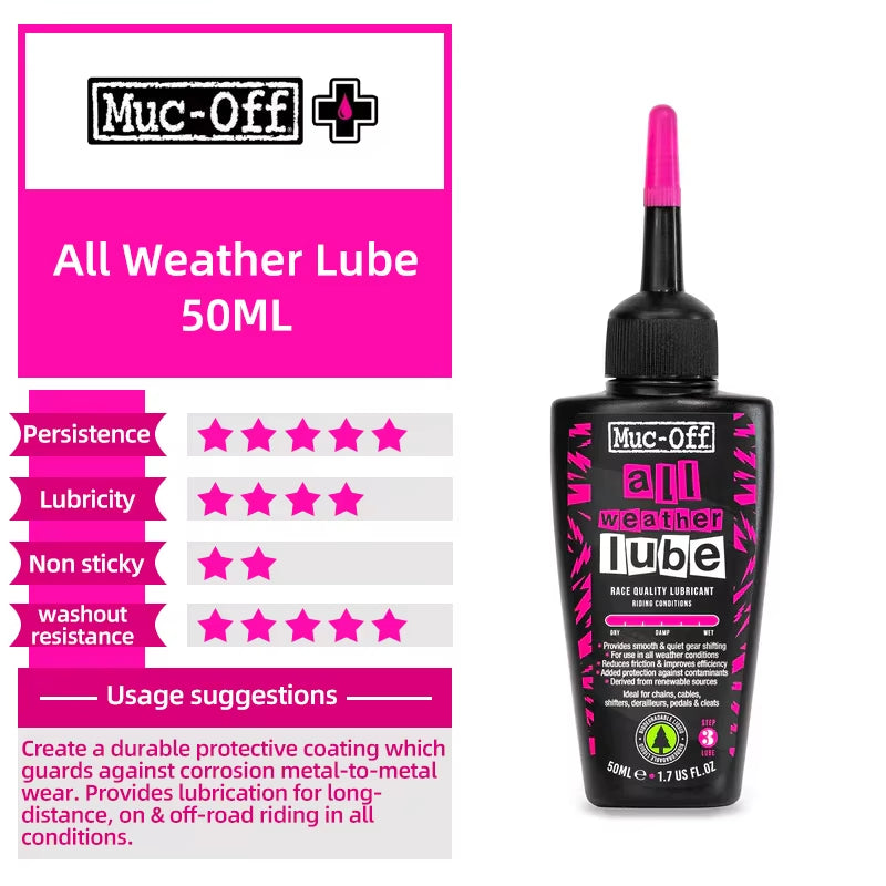Muc-Off Bicycle Chain Lubricant Ceramic Wax / Dry / Hydro Dynamic Chain Lube Long Lasting Oil Bike Gear Lubricant Lube 50/120Ml