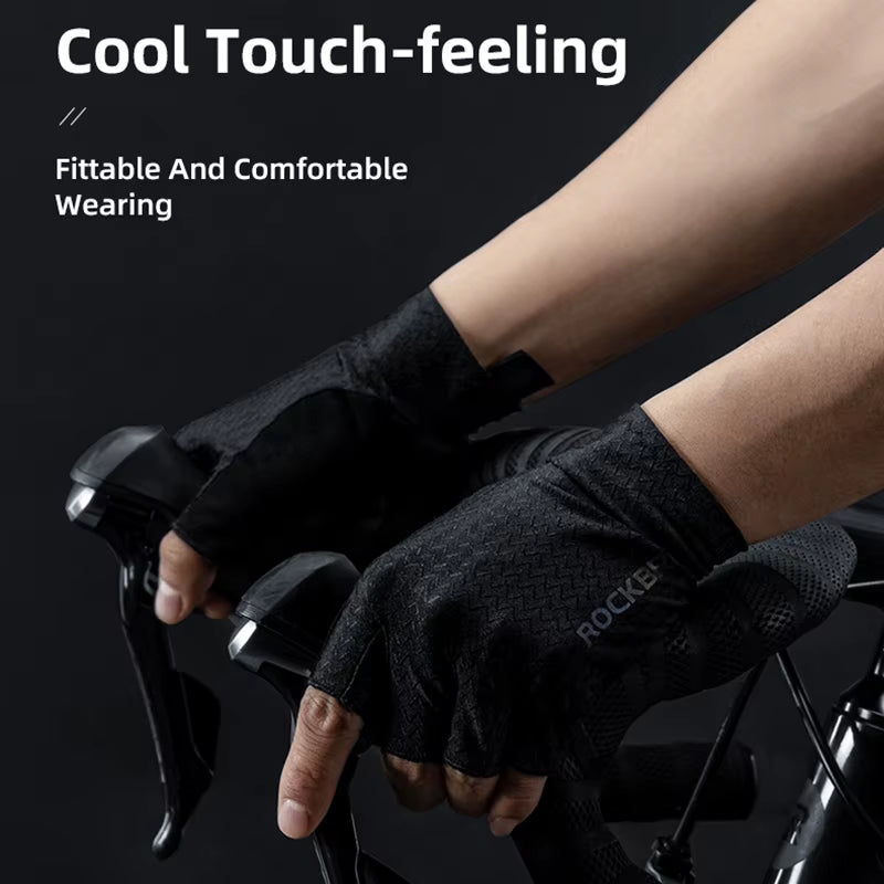 Cycling Gloves Autumn Spring MTB Bike Gloves SBR Pad Half Finger Bicycle Goves Men Women Breathable Shockproof Gloves