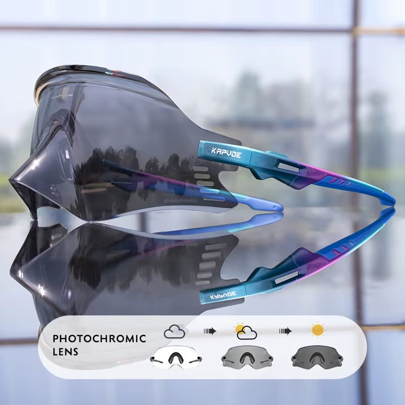 KAPOVE Photochromic Mountains Sports Road Cycling Sunglasses UV400 Cycling Eyewear Men Women Bicycle Riding Driving Glasses