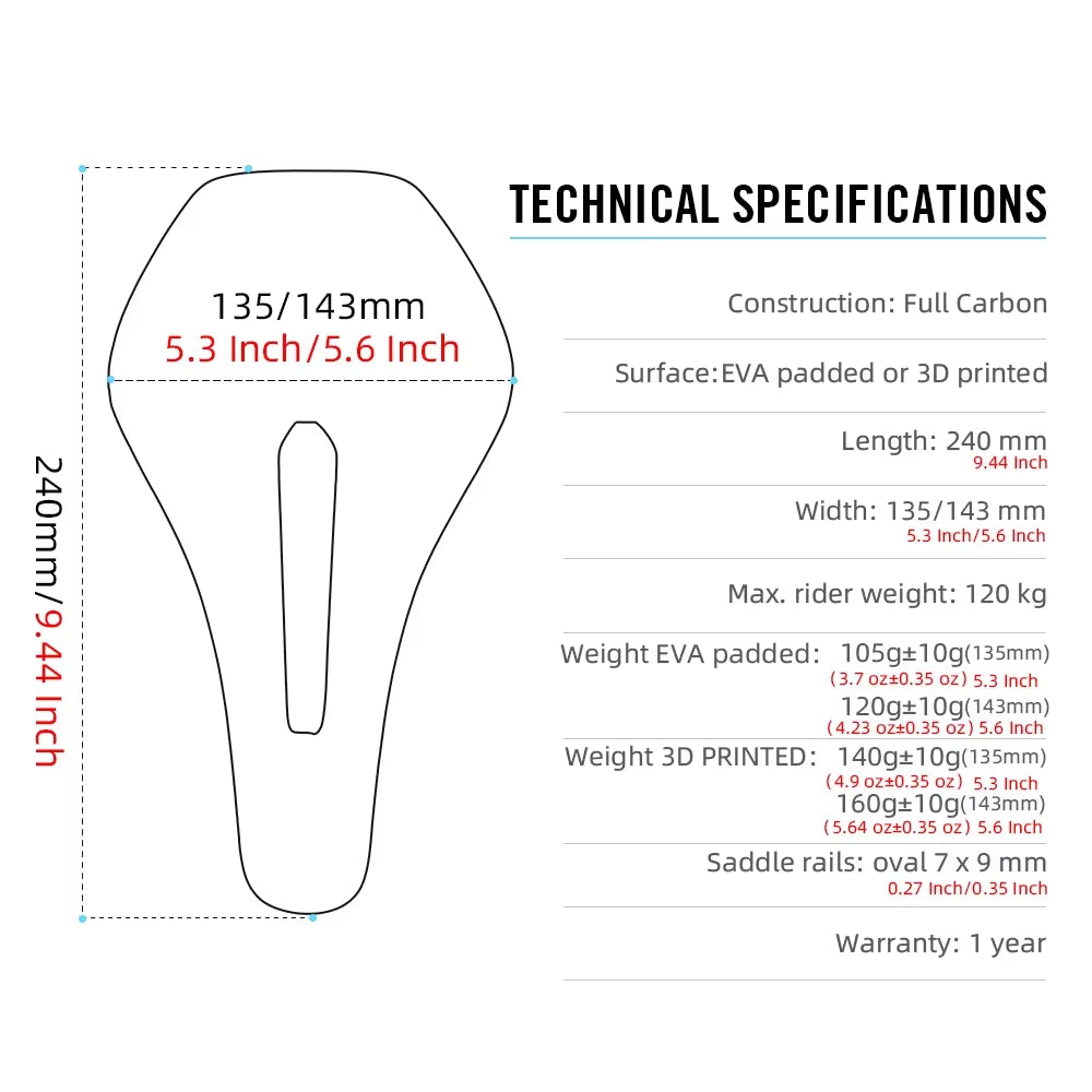 3D Printed Bicycle Saddle Ultralight Carbon Saddle 140Mm 105G Bike Saddle for MTB Gravel Road Bike Seat Cycling Parts