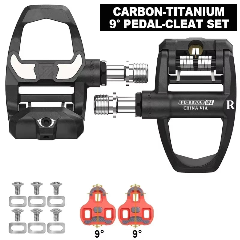 Bike Pedals Road Bicycle Clipless Pedals Carbon Nylon Ultralight Self-Locking Platform Pedals for Gravel Cycling Parts