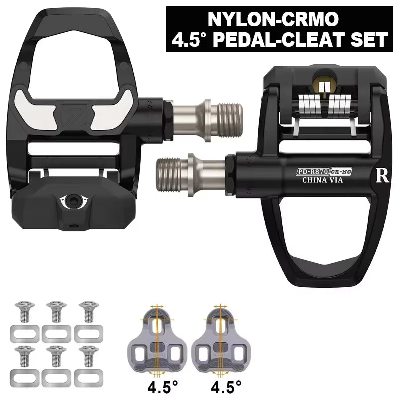 Bike Pedals Road Bicycle Clipless Pedals Carbon Nylon Ultralight Self-Locking Platform Pedals for Gravel Cycling Parts