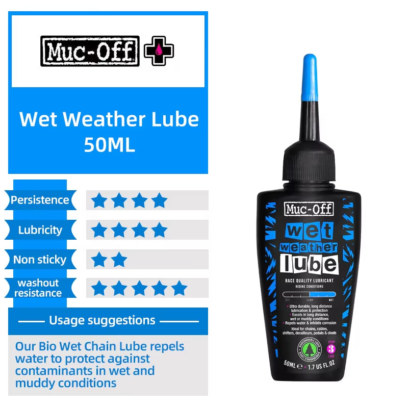 Muc-Off Bicycle Chain Lubricant Ceramic Wax / Dry / Hydro Dynamic Chain Lube Long Lasting Oil Bike Gear Lubricant Lube 50/120Ml