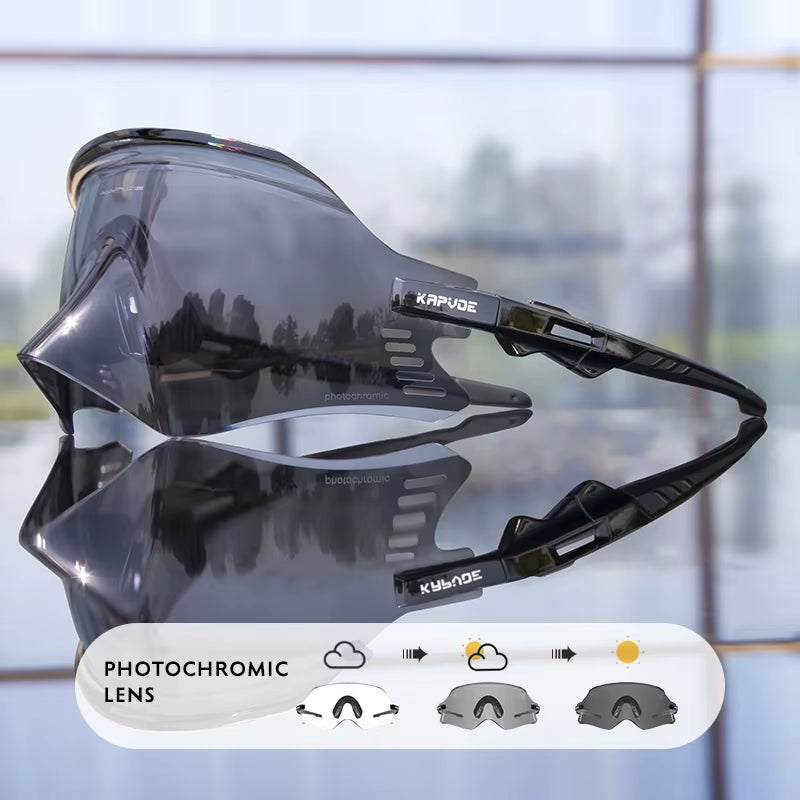 KAPOVE Photochromic Mountains Sports Road Cycling Sunglasses UV400 Cycling Eyewear Men Women Bicycle Riding Driving Glasses