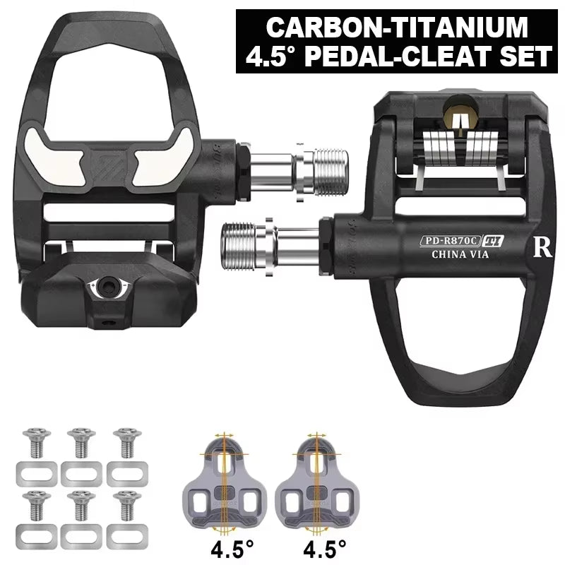 Bike Pedals Road Bicycle Clipless Pedals Carbon Nylon Ultralight Self-Locking Platform Pedals for Gravel Cycling Parts