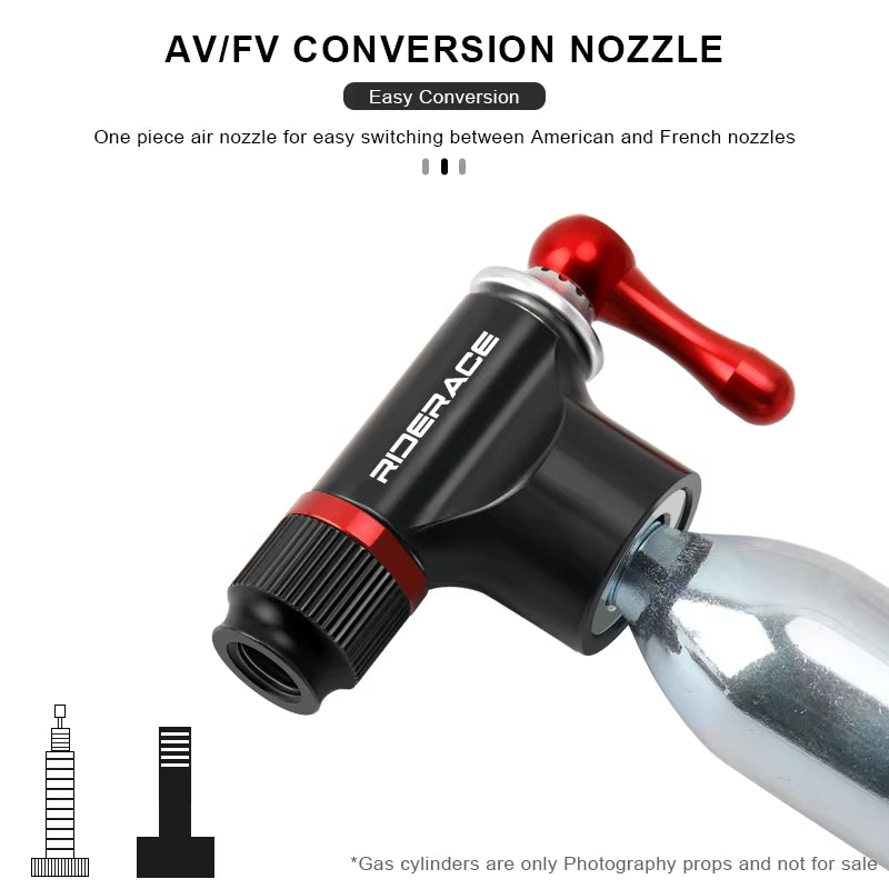 Bicycle CO2 Pump Mini Portable Hand Cycling Tire Tube Inflator Aluminum Alloy Bike Air Pump Schrader Presta Valve AV FV