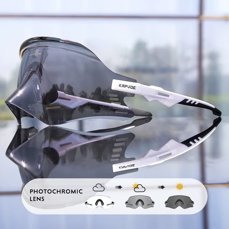 KAPOVE Photochromic Mountains Sports Road Cycling Sunglasses UV400 Cycling Eyewear Men Women Bicycle Riding Driving Glasses
