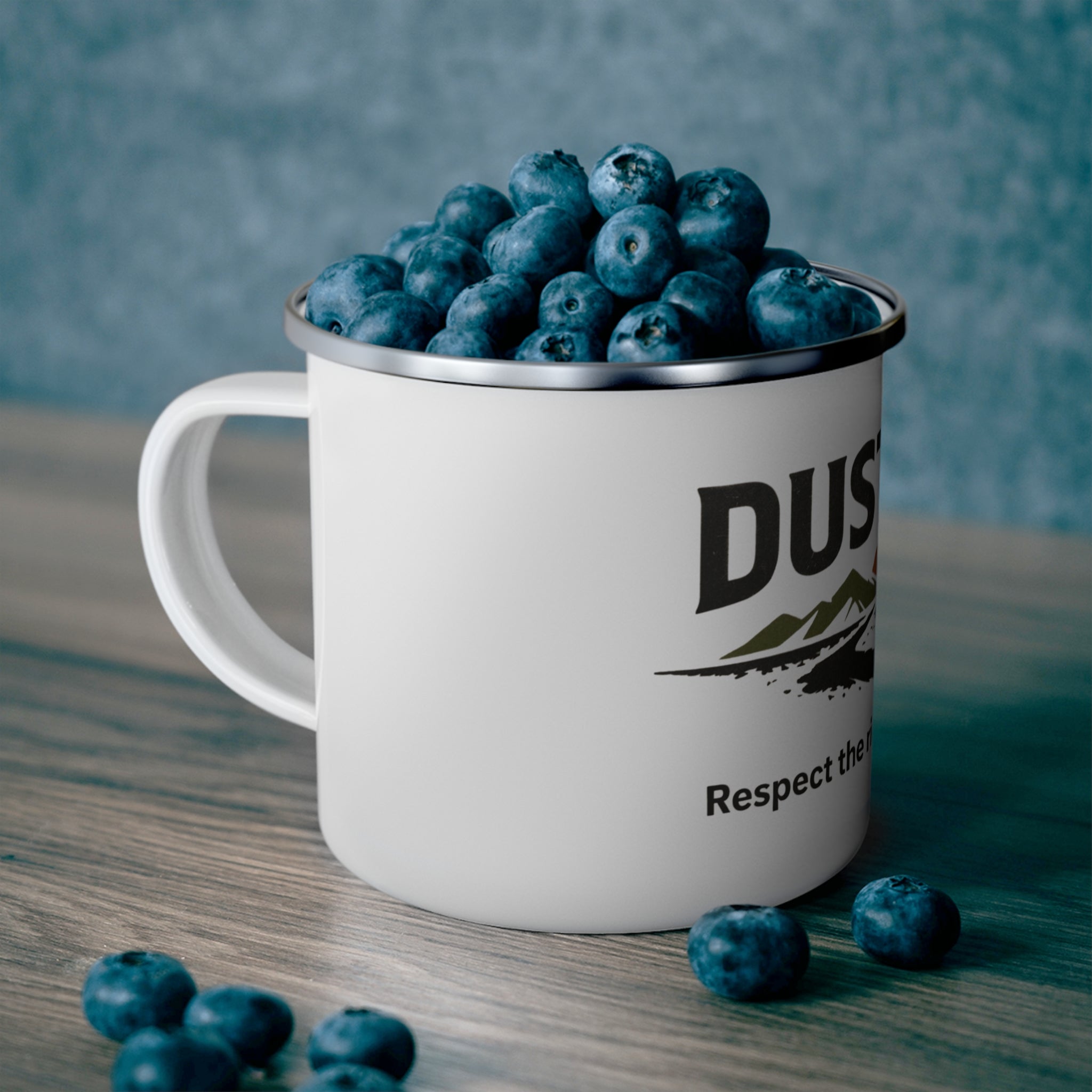 Dustline Cycling Enamel Camping Mug — "Respect the ride. Trust the gear."