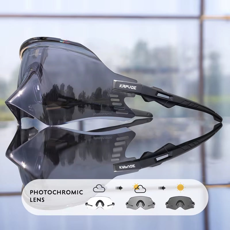 KAPOVE Photochromic Mountains Sports Road Cycling Sunglasses UV400 Cycling Eyewear Men Women Bicycle Riding Driving Glasses