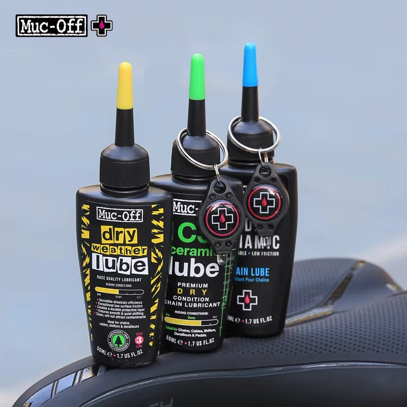 Muc-Off Bicycle Chain Lubricant Ceramic Wax / Dry / Hydro Dynamic Chain Lube Long Lasting Oil Bike Gear Lubricant Lube 50/120Ml
