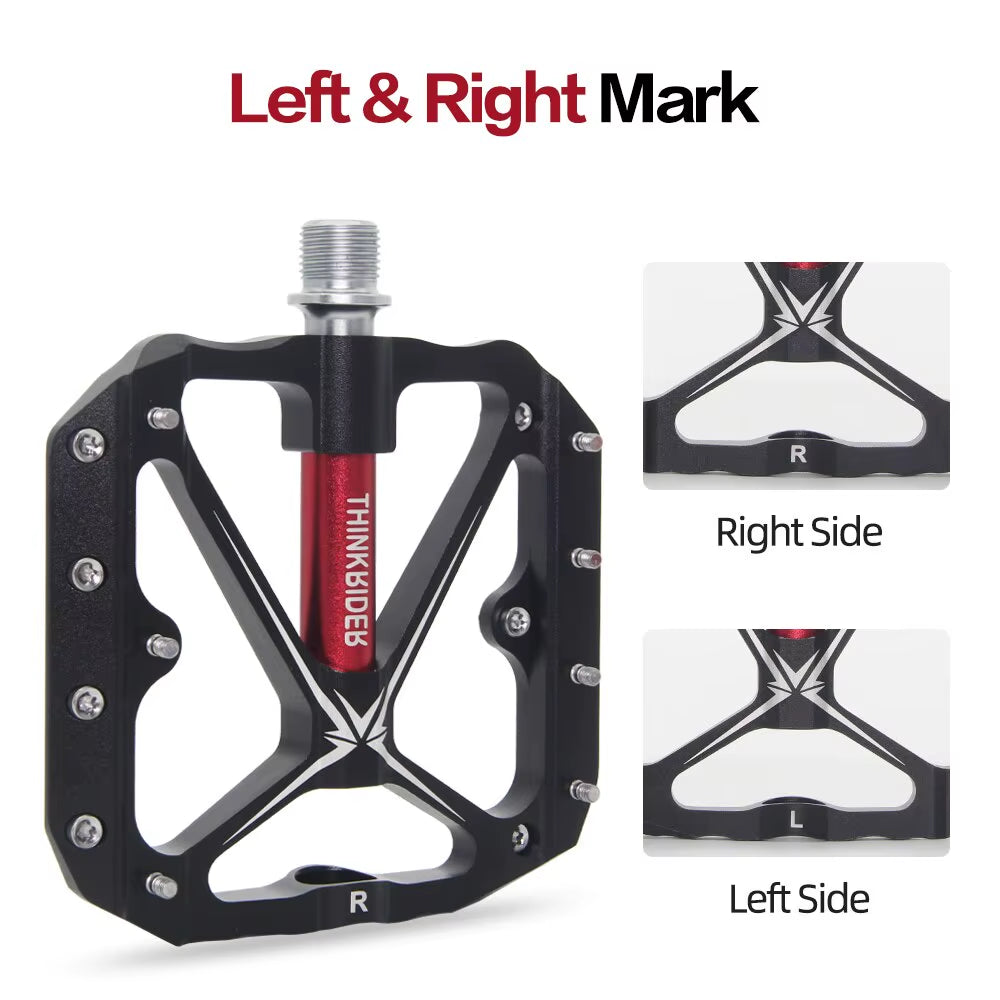 Thinkrider Flat Bike Pedals MTB Road 3 Sealed Bearings Bicycle Pedals Mountain Bike Pedals Wide Platform Accessories Part