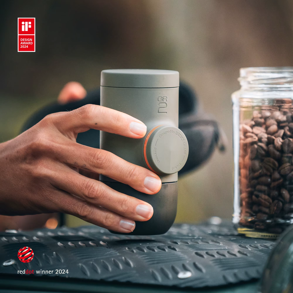 Minipresso GR2, No Electricity, Espresso Machine for Outdoor Compatible Ground Coffee, Portable Coffee Maker,