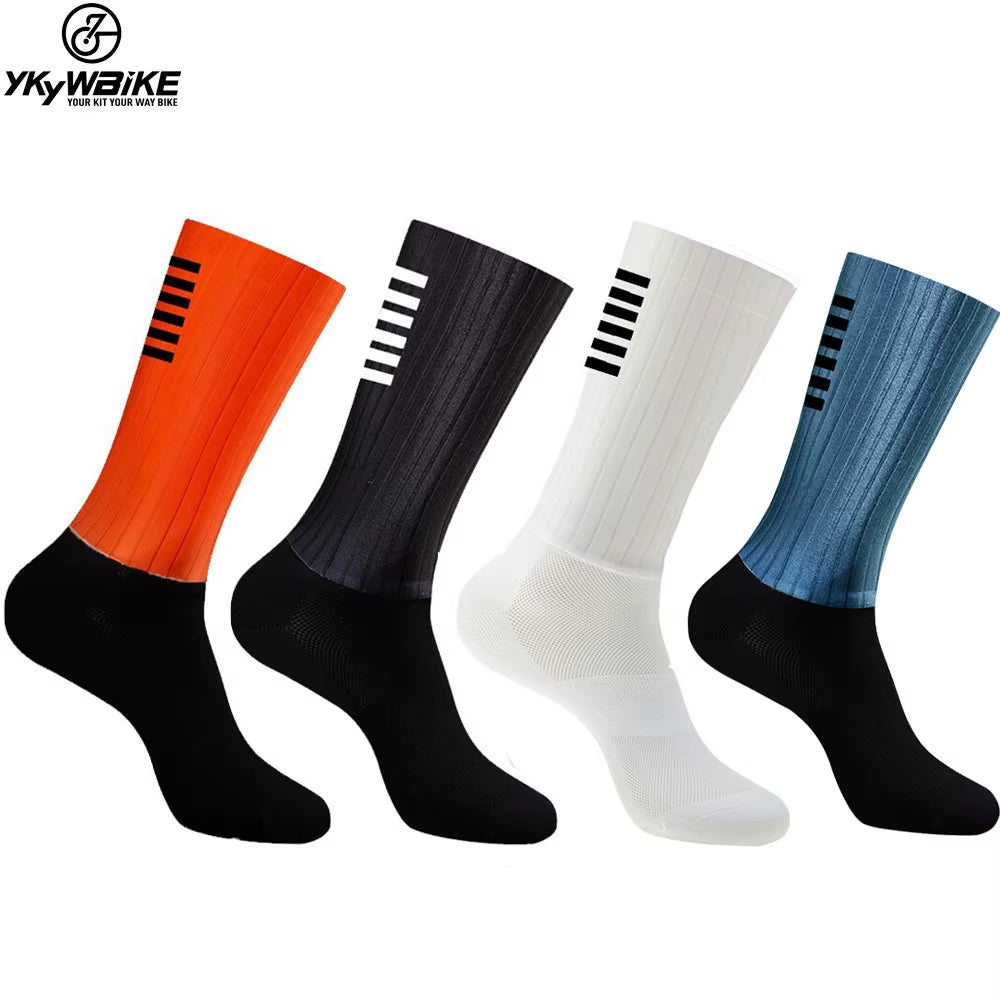 anti Slip Silicone Aero Socks Cycling Socks Men Bicycle Sport Running Bike Socks