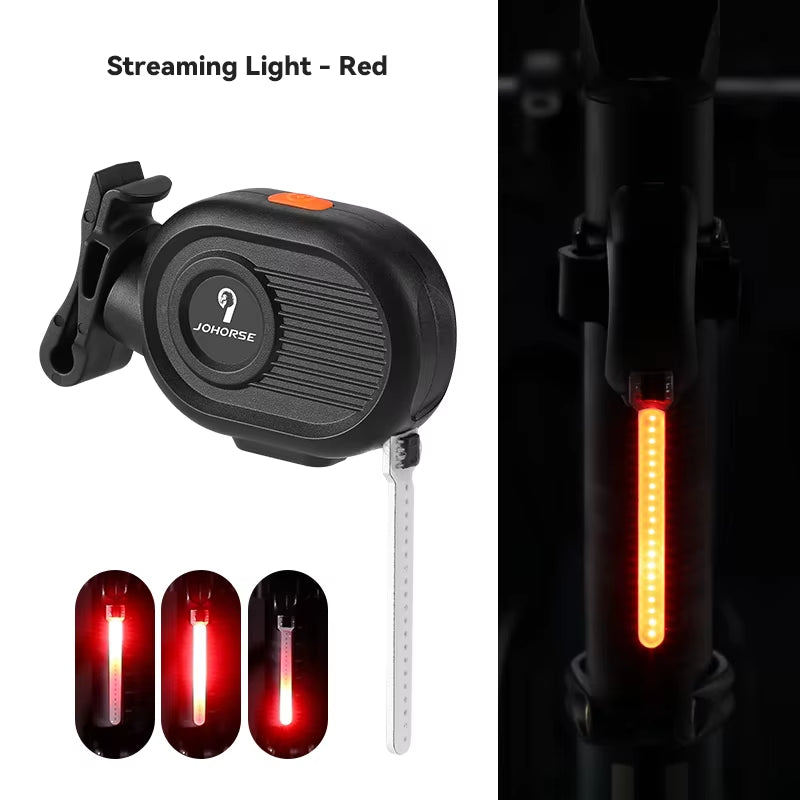 Bicycle Tail Light,Mountain Road Rear Bike Light,Bike Running Water Light,Usb Charging LED Light for Bike,Riding Equipment