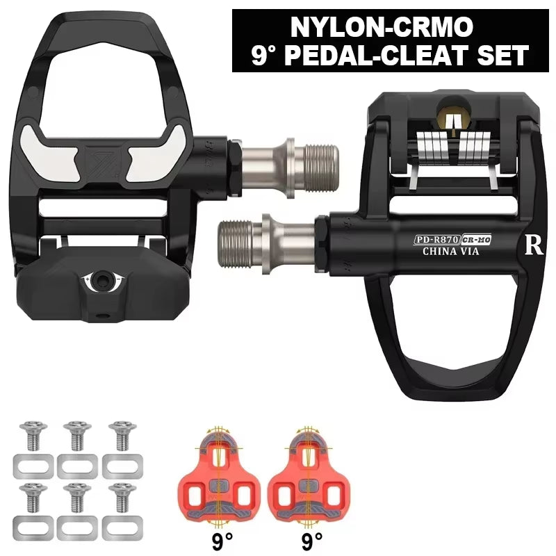 Bike Pedals Road Bicycle Clipless Pedals Carbon Nylon Ultralight Self-Locking Platform Pedals for Gravel Cycling Parts