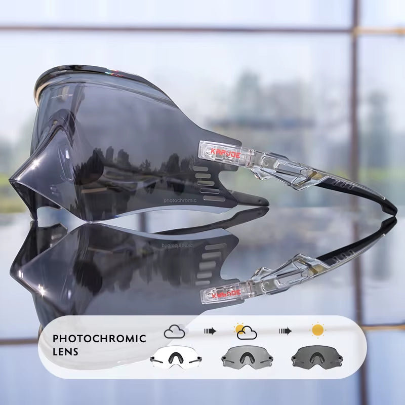 KAPOVE Photochromic Mountains Sports Road Cycling Sunglasses UV400 Cycling Eyewear Men Women Bicycle Riding Driving Glasses