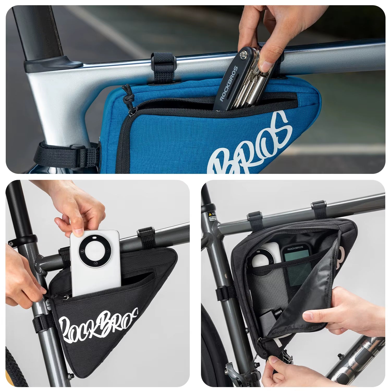 Bicycle Bottom Tube Bag Triangle Upper Top Tube Bag Front Beam Bike Bag MTB Road Vehicle Tool Saddle Bag Cycling Bags