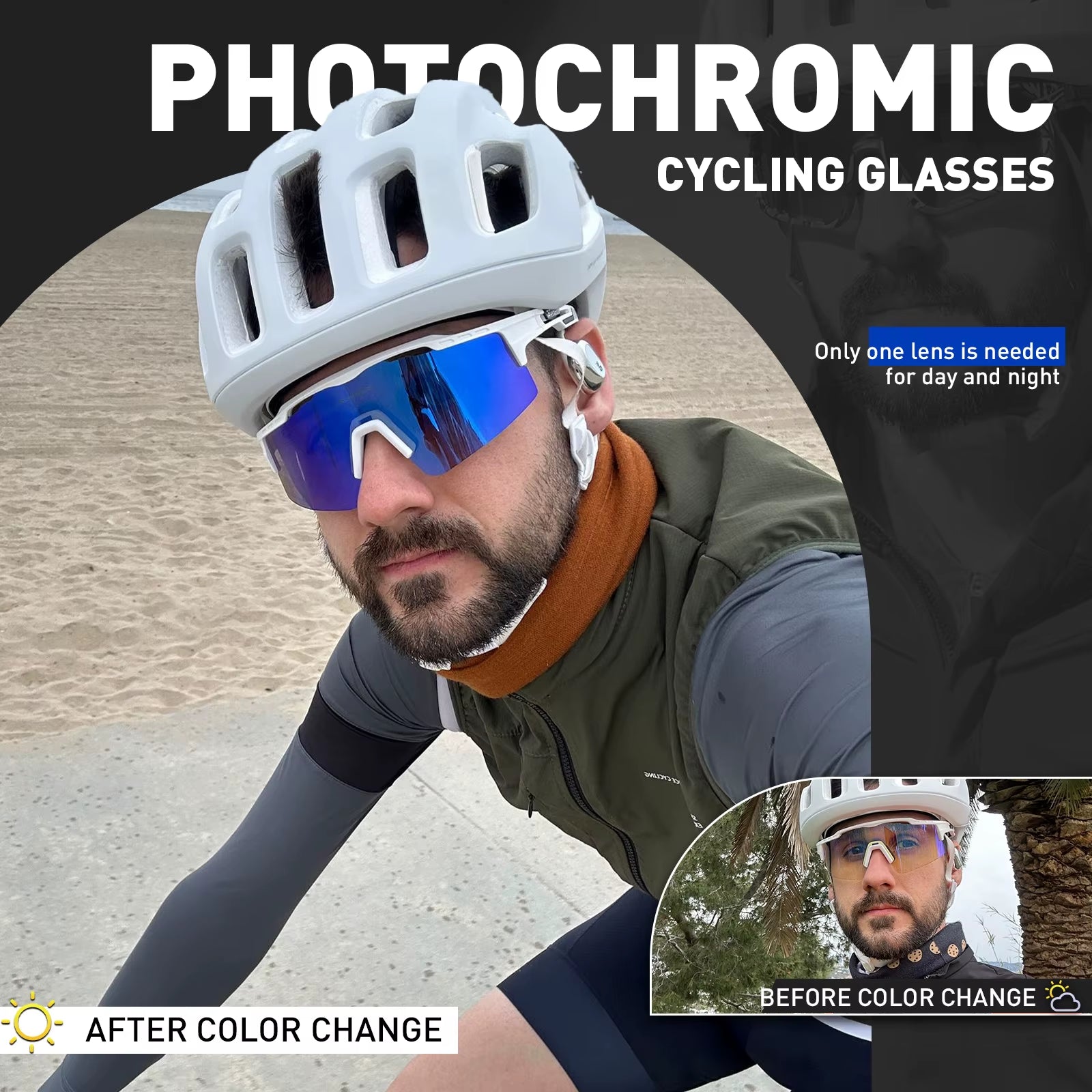 Woman Photochromic Sunglasses UV400 Bike Bicycle Glasses Men'S Sports Cycling Eyewear Outdoor MTB Glasses Bike Goggles