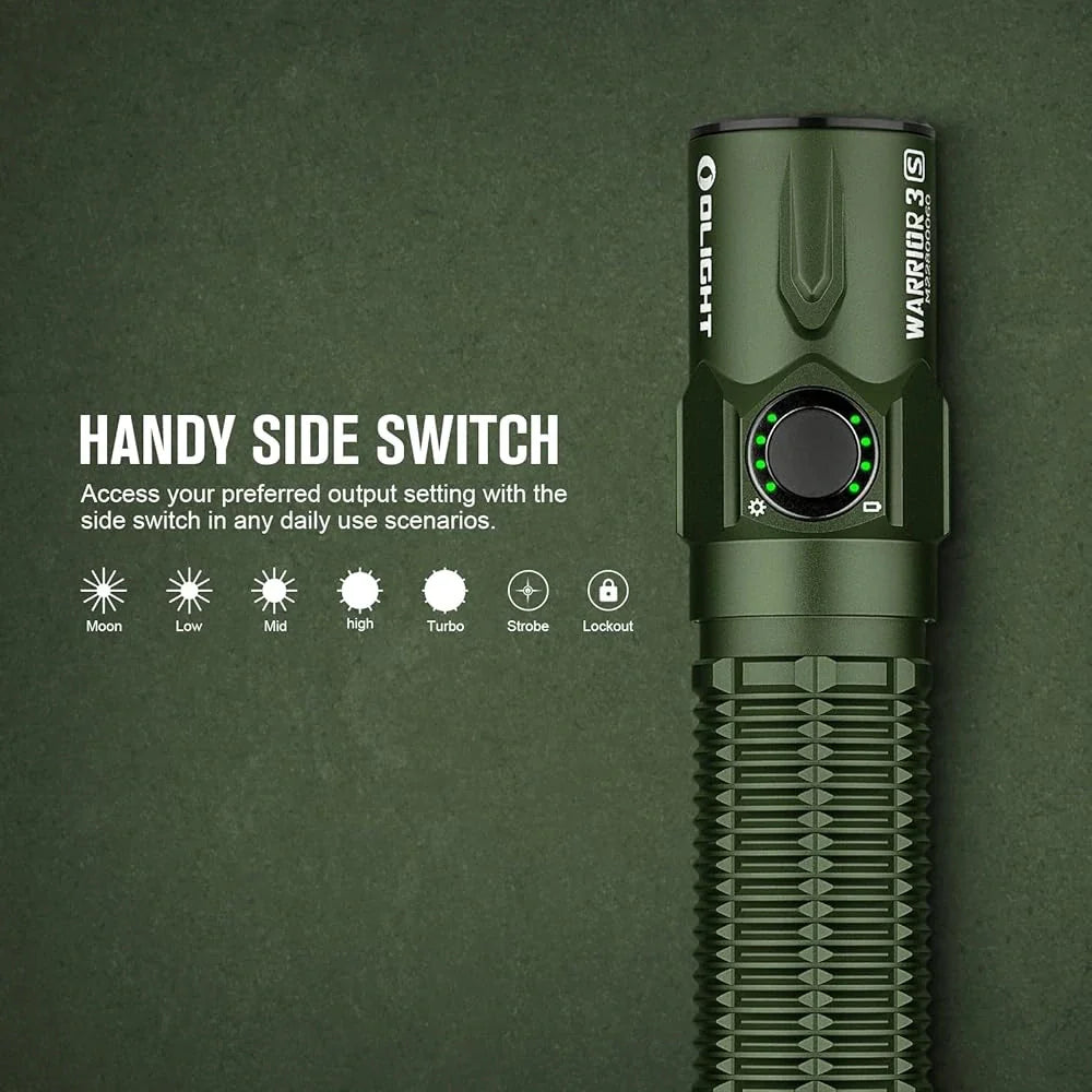 WARRIOR3SODG Warrior 3S High Beam Tactical Flashlight - OD Green