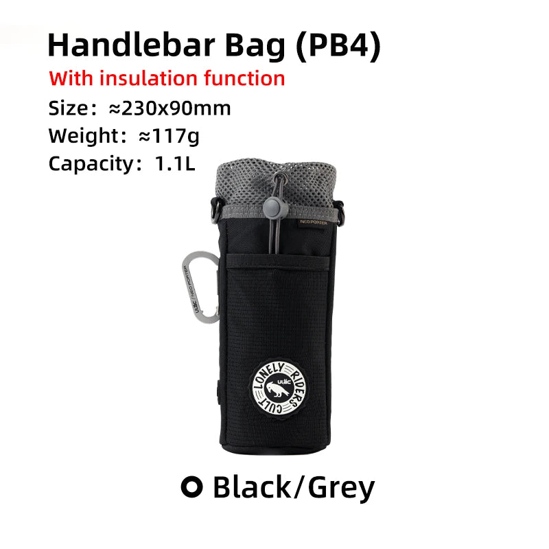 C-HOLD Bike Handlebar Stem Bag Water Bottle Bicycle Bag Snack Storage Bikepacking Touring Commuting Insulated Kettle Pouch