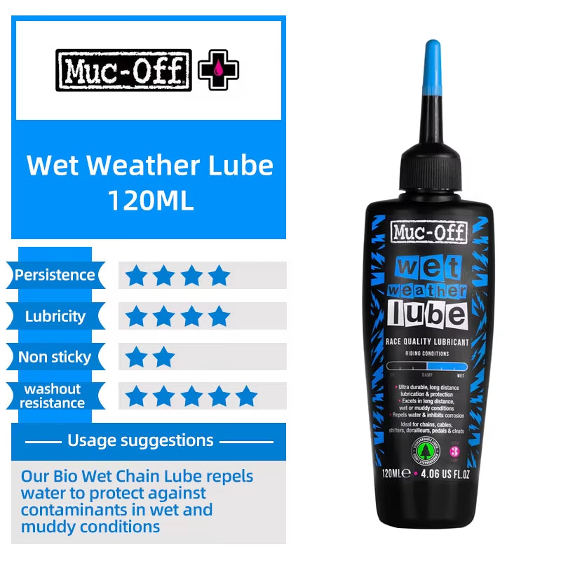 Muc-Off Bicycle Chain Lubricant Ceramic Wax / Dry / Hydro Dynamic Chain Lube Long Lasting Oil Bike Gear Lubricant Lube 50/120Ml