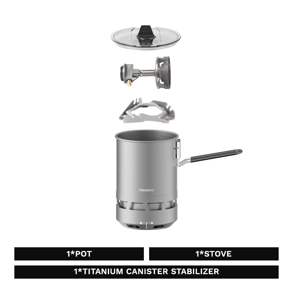 Petrel Quickboil Pro System Ultralight Cooking System Portable Lightweight Outdoor Backpacking Gas Stove for Camping