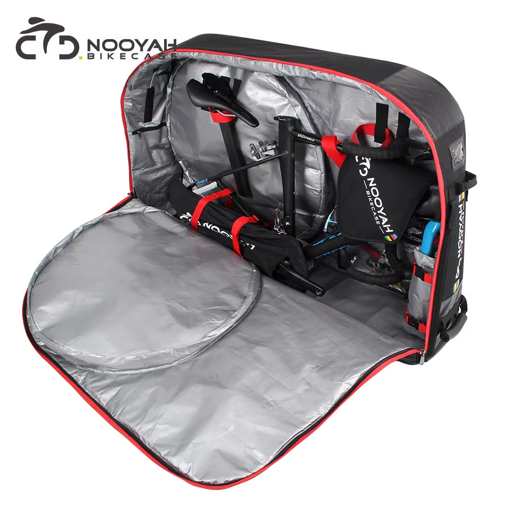 Bike Bag Bicycle Transport Bag MTB & Road Bike Travel Case Suitcase for Transporting Bicycle Accessories with Wheels Bags