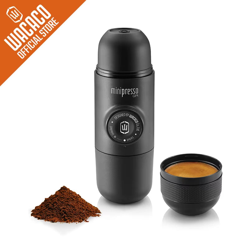 Minipresso GR, Portable Espresso Coffee Machine, Compatible Ground Coffee, Small/Mini Travel Coffee Maker.
