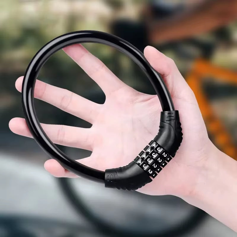 Bike Lock Mountain Bike Portable Security 4-Digit Code Bike Lock for Bicycle Motorcycle Scooter