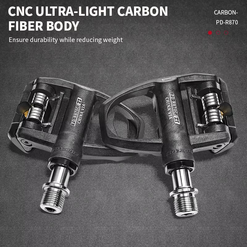 Bike Pedals Road Bicycle Clipless Pedals Carbon Nylon Ultralight Self-Locking Platform Pedals for Gravel Cycling Parts