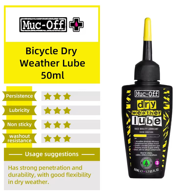 Muc-Off Bicycle Chain Lubricant Ceramic Wax / Dry / Hydro Dynamic Chain Lube Long Lasting Oil Bike Gear Lubricant Lube 50/120Ml