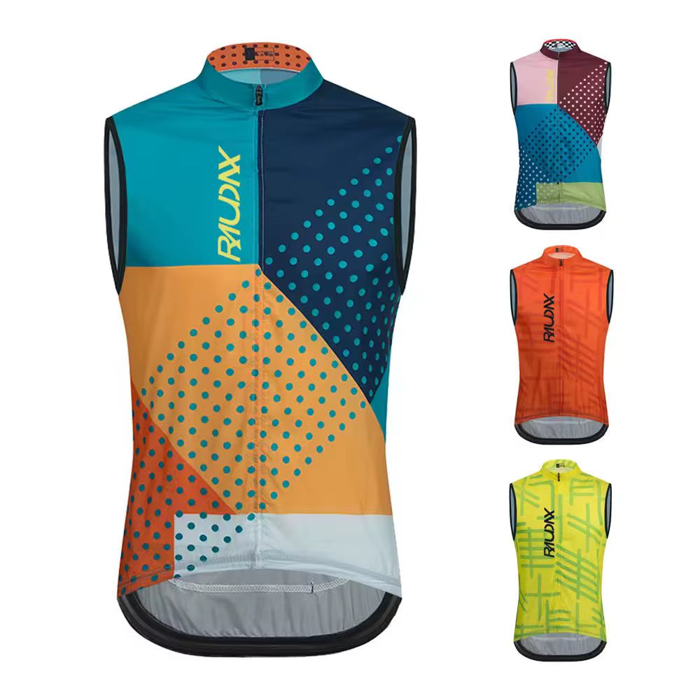 Raudax Motorcycle Vest Lightweight Windproof Summer Cycling Vest Sleeveless Team Mountain Cycling Sweatshirt for Sports Fitness