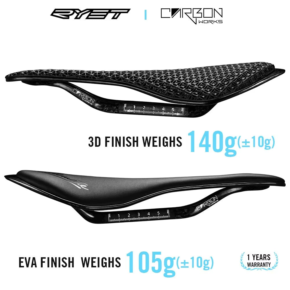 3D Printed Bicycle Saddle Ultralight Carbon Saddle 140Mm 105G Bike Saddle for MTB Gravel Road Bike Seat Cycling Parts