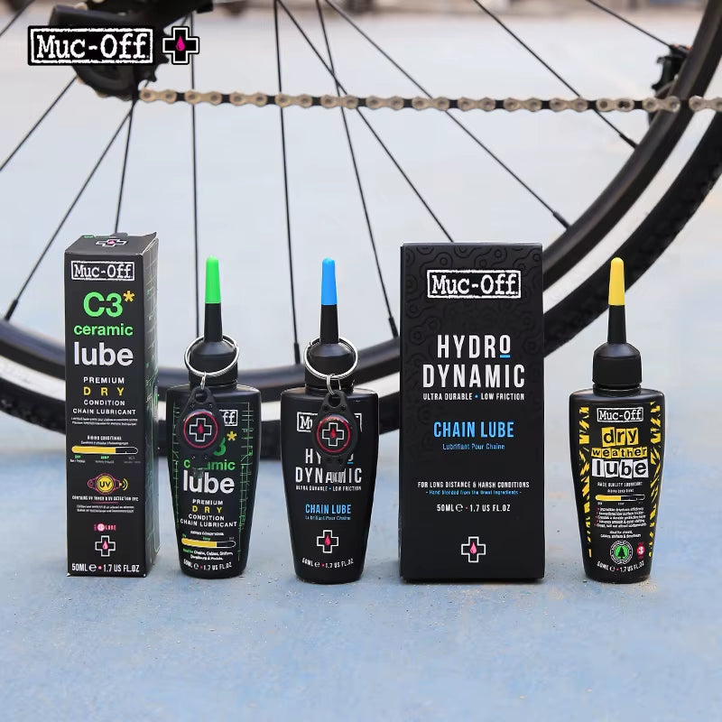 Muc-Off Bicycle Chain Lubricant Ceramic Wax / Dry / Hydro Dynamic Chain Lube Long Lasting Oil Bike Gear Lubricant Lube 50/120Ml